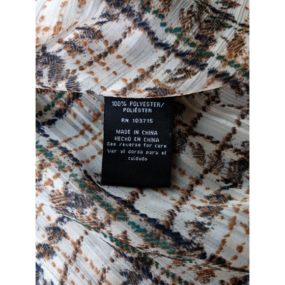 ZAC & RACHEL Blouse Women 2XL Brown Plaid Flowing Long Sleeve Office Lightweight - Picture 11 of 11